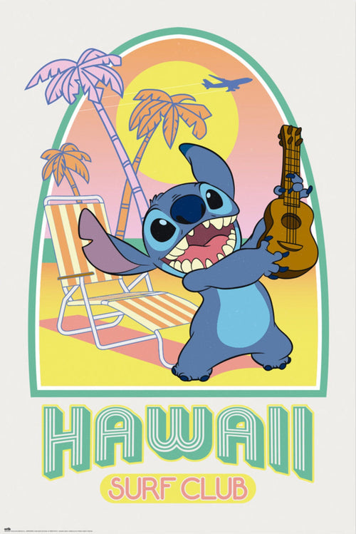 grupo erik gpe5733 stitch hawaii club surf affiche affiche poster 61x91 5cm | Yourdecoration.fr