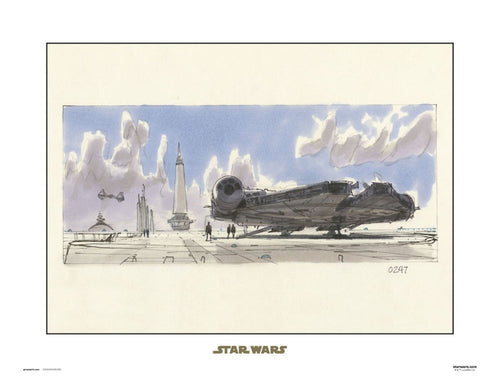 Grupo Erik Star Wars Concept Art Milennium Falcon Affiche Art 40X30cm | Yourdecoration.fr