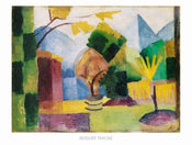 August Macke  Garten am Thuner See affiche art 80x60cm | Yourdecoration.fr