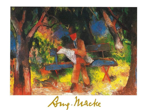 August Macke  Lesender Mann affiche art 80x60cm | Yourdecoration.fr