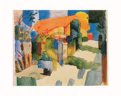 August Macke  Haus im Garten affiche art 71x56cm | Yourdecoration.fr