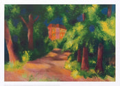 August Macke  Rotes Haus im Park affiche art 70x50cm | Yourdecoration.fr