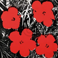 pgm aw 66 andy warhol flowers red 1964 affiche art 91x91cm | Yourdecoration.fr