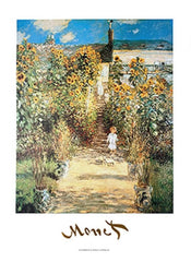 Claude Monet  The Monet's Garden at Vétheuil affiche art 50x70cm | Yourdecoration.fr