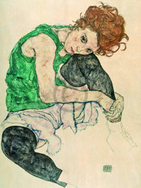 Egon Schiele  Sitzende Frau mit hochgezogenen affiche art 60x80cm | Yourdecoration.fr
