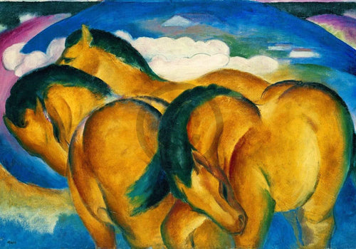 Franz Marc  Die kleinen gelben Pferde affiche art 100x70cm | Yourdecoration.fr