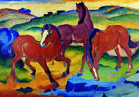 Franz Marc  Die roten Pferde affiche art 100x70cm | Yourdecoration.fr