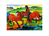 Franz Marc  Die groÃŸen roten Pferde affiche art 71x56cm | Yourdecoration.fr