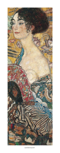 Gustav Klimt  Segnora con ventaglio affiche art 20x50cm | Yourdecoration.fr