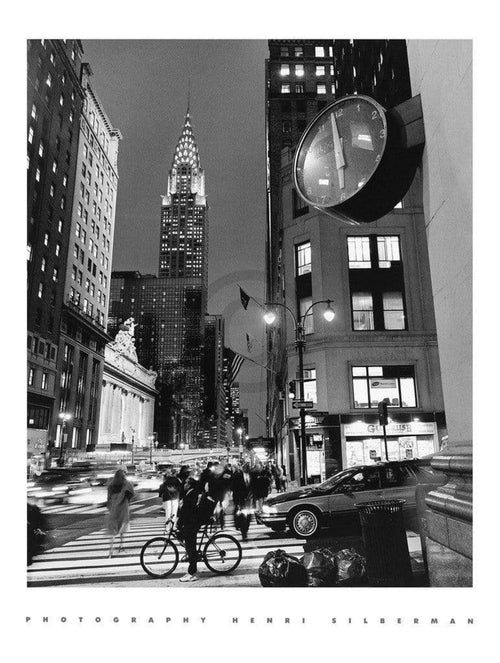 Henri Silberman  Chrysler Clock affiche art 60x80cm | Yourdecoration.fr