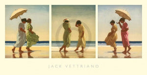 Jack Vettriano  Summer Days Triptychon affiche art 70x36cm | Yourdecoration.fr