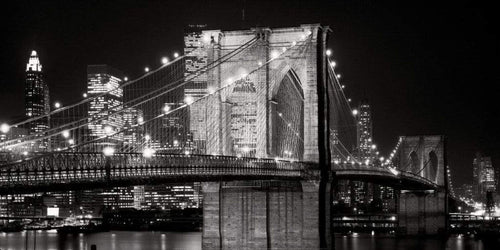 Alan Blaustein  Brooklyn Bridge at Night affiche art 91x45cm | Yourdecoration.fr