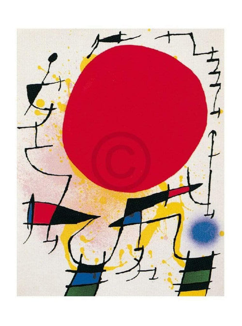 Joan Miro  Le soleil rouge affiche art 40x50cm | Yourdecoration.fr