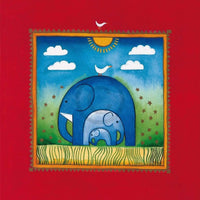 Linda Edwards  Three little elephants affiche art 40x40cm | Yourdecoration.fr