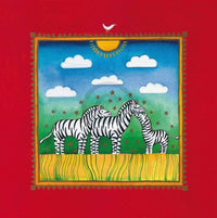 Linda Edwards  Three little zebras affiche art 40x40cm | Yourdecoration.fr