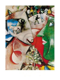 pgm mch 268 marc chagall i and the village 1911 affiche art 60x80cm | Yourdecoration.fr