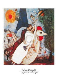 Marc Chagall  Les fiances affiche art 60x80cm | Yourdecoration.fr