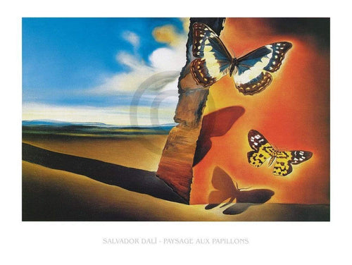 Salvador Dali  Paysage aux Papillons affiche art 80x60cm | Yourdecoration.fr