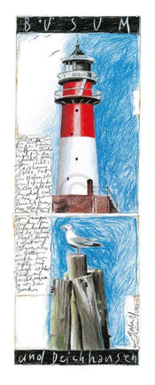 Sabine Gerke  Büsum affiche art 25x60cm | Yourdecoration.fr