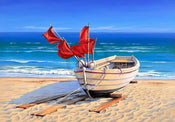 Sigurd Schneider  Small fishing boat affiche art 80x60cm | Yourdecoration.fr