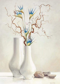 Karin Van der Valk  Willow Twigs with Blue Flowers affiche art 30x40cm | Yourdecoration.fr