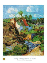 Vincent Van Gogh  Houses at Auvers affiche art 60x80cm | Yourdecoration.fr