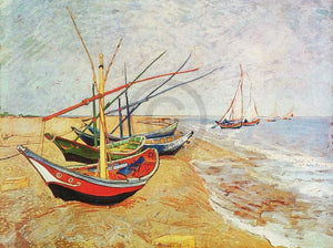 Vincent Van Gogh  Barche sulla spiaggia affiche art 80x60cm | Yourdecoration.fr