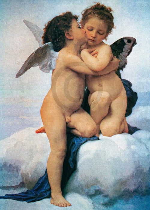 William Bouguereau  First Kiss affiche art 50x70cm | Yourdecoration.fr