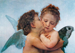 William Bouguereau  First Kiss affiche art 70x50cm | Yourdecoration.fr