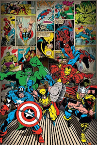 Pyramid Marvel Comics Here Come the Heroes Affiche 61x91,5cm | Yourdecoration.fr