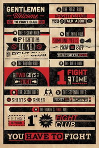 Pyramid Fight Club Infographic Affiche 61x91,5cm | Yourdecoration.fr