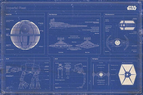 Pyramid Star Wars Imperial fleet blueprint Affiche 91,5x61cm | Yourdecoration.fr