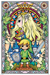 Pyramid The Legend of Zelda Stained Glass Affiche 61x91,5cm | Yourdecoration.fr