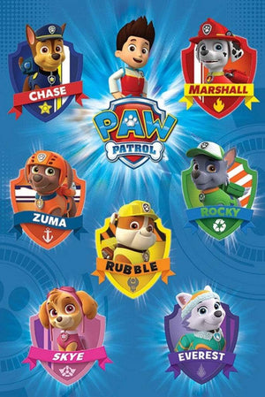 Pyramid Paw Patrol Crests Affiche 61x91,5cm | Yourdecoration.fr