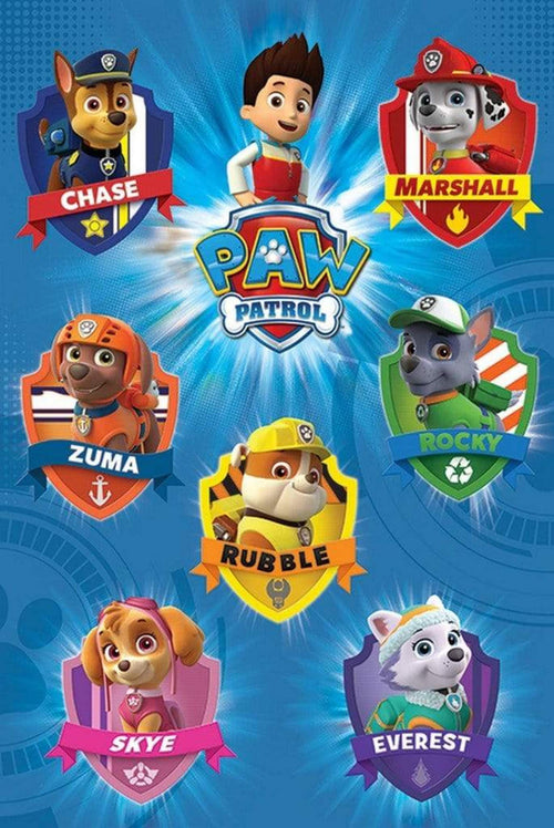 Pyramid Paw Patrol Crests Affiche 61x91,5cm | Yourdecoration.fr