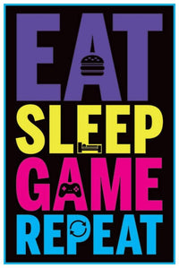 Pyramid Eat Sleep Game Repeat Gaming Affiche 61x91,5cm | Yourdecoration.fr