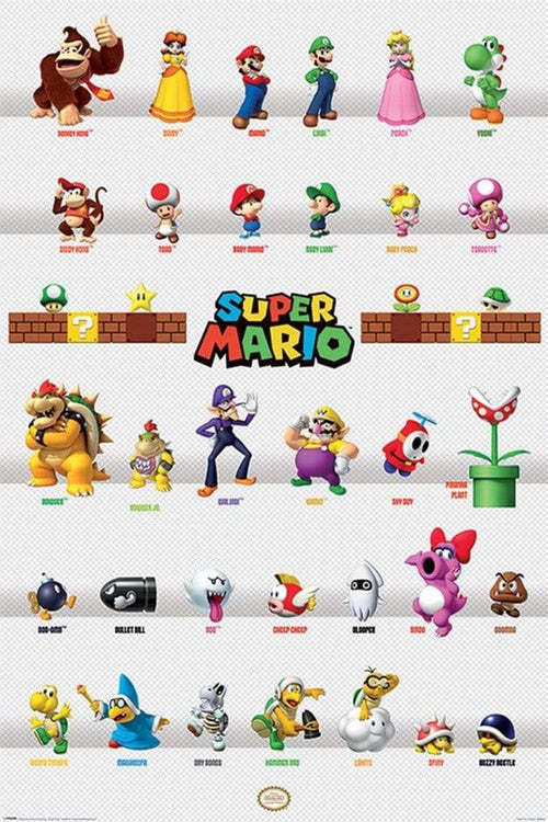 Pyramid Super Mario Character Parade Affiche 61x91,5cm | Yourdecoration.fr