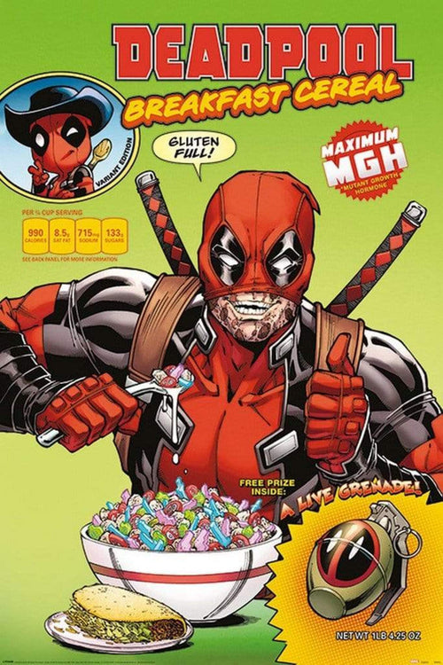 Pyramid Deadpool Cereal Affiche 61x91,5cm | Yourdecoration.fr