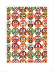 Pyramid Valentina Ramos Owls Family affiche art 60x80cm | Yourdecoration.fr
