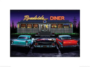 Pyramid Roadside Diner Helen Flint affiche art 60x80cm | Yourdecoration.fr