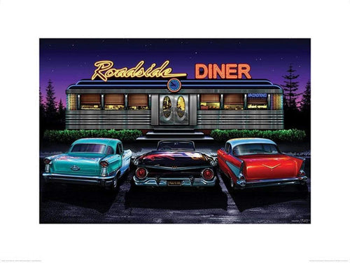 Pyramid Roadside Diner Helen Flint affiche art 60x80cm | Yourdecoration.fr