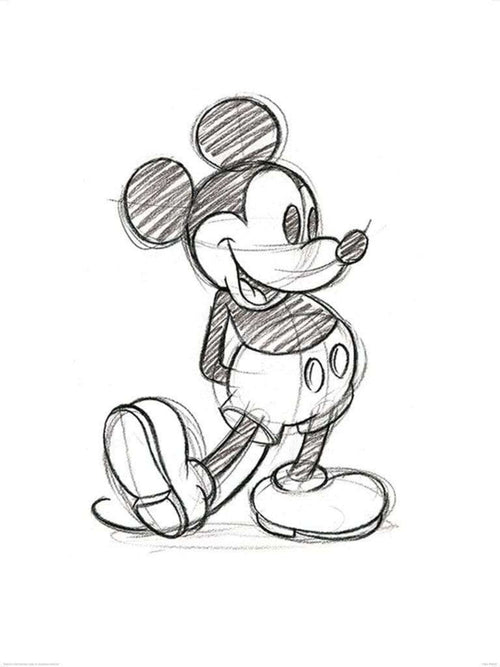 Pyramid Mickey Mouse Sketched Single affiche art 60x80cm | Yourdecoration.fr