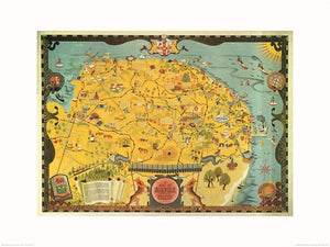 Pyramid Norfolk Map affiche art 60x80cm | Yourdecoration.fr