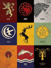 Pyramid Game of Thrones Sigils affiche art 60x80cm | Yourdecoration.fr
