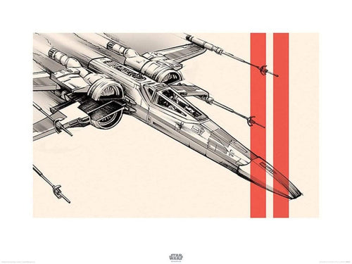 Pyramid Star Wars Episode VII XWing Pencil Art affiche art 60x80cm | Yourdecoration.fr