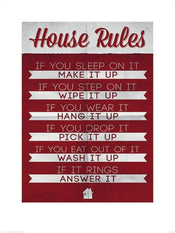 Pyramid House Rules affiche art 60x80cm | Yourdecoration.fr