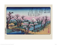 Pyramid Hiroshige Mount Fuji Koganei Bridge affiche art 40x50cm | Yourdecoration.fr