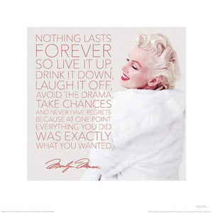 Pyramid Marilyn Monroe Nothing Lasts Forever affiche art 40x40cm | Yourdecoration.fr