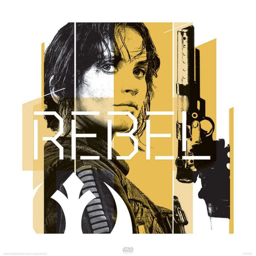 Pyramid Star Wars Rogue One Jyn Rebel affiche art 40x40cm | Yourdecoration.fr