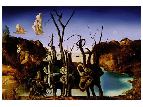 Salvador Dali  Reflections of Elephants affiche art 80x60cm | Yourdecoration.fr